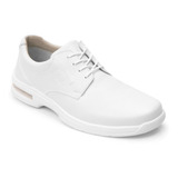 Zapato Derby Plain Toe Flexi Hill 402801 De Piel Blanco Diseño Liso 26,5 Mx Para Adultos - Hombre