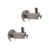 Pack X 2 Perchero Accesorio De Baño De Pared, Acero Inox 304