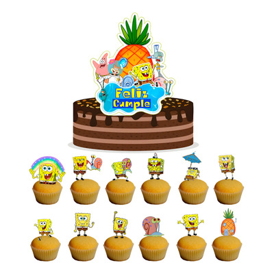 Cake Topper 26 Pcs Nuevo Bob Esponja Para Pastel Cupcake | Meses sin interés