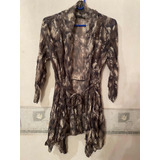 Blusa Tipo Kimono Animal Print Marrón