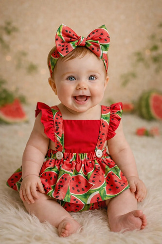 Conjunto Romper Body Melancia Mesversario Roupa De Bebe Baby | MercadoLivre