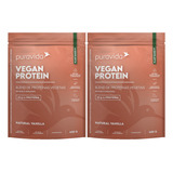Vegan Protein Puravida Vanilla Proteínas Vegetais 2 X 450g