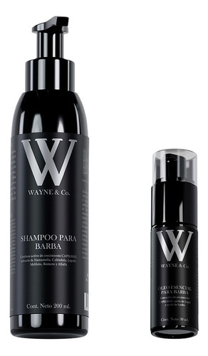 Kit Shampoo Barba + Óleo Activo De Crecimiento Wayne & Co