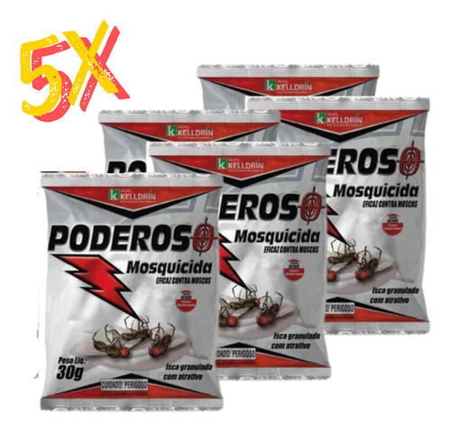 5x Iscas Mata Moscas Poderos Mosquicida Kelldrin 25g