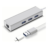 Adaptador Hub Usb 3.0 A Ethernet Rj45 Lan Gigabit 1000mbps