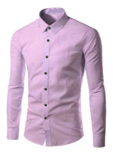 Blusa Social Masculina Manga Longa Slim Fit Não Amassa