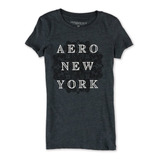 Aeropostale Mujer Apilado New York Graphic Camiseta