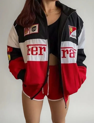 2025 Chamarra Bordada Ferrari Autumn Vintage Motorracing .