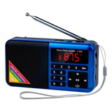 Radio Fm Y-509 Digital Portátil Pequeña Con Bocina Y Luz Led