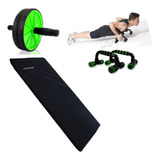 Kit Colchonete Roda Abdominal Flexao Treino Fitness Academia