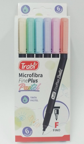 Microfibra Trabi Fine Liner Pastel Blister X 6 Unidades