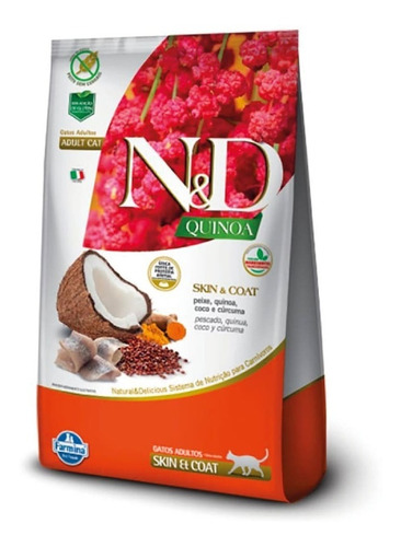 N&d Quinoa Felino Adulto Skin & Coat Pescado 7,5 Kg Pt