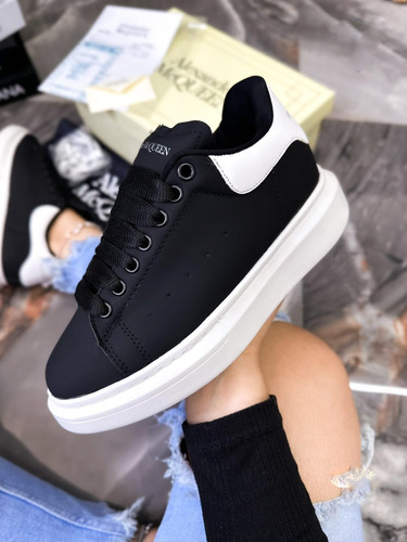 Tenis Sneakers Negro Blanco Unisex