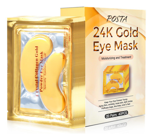 Posta - Mascarilla De Oro Y Colágeno Para Los Ojos, 20 Par.