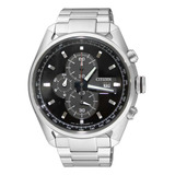 Relógio Masc. Citizen Cronógrafo Eco-drive Tz30240t - Prata Fundo Preto