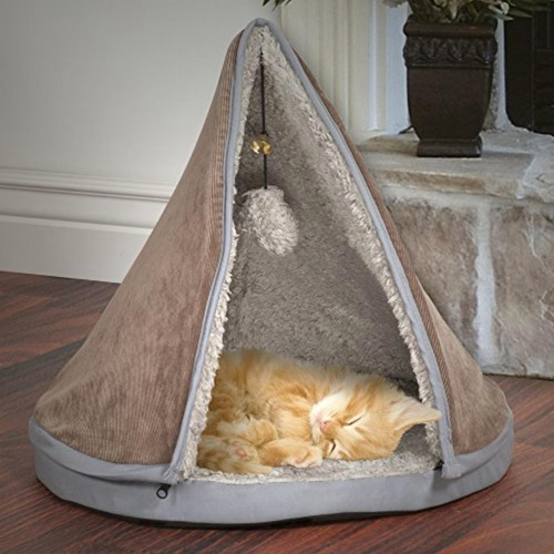 Petmaker Sleep And Play Cat Bed With Removable Teepee Top Color Chocolate