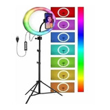 Aro De Luz Led Fotografía Iluminador Trípode 2mts Rgb