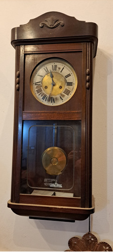 Reloj Antiguo De Pared A Pendulo Gustado Becker 1909 Aleman