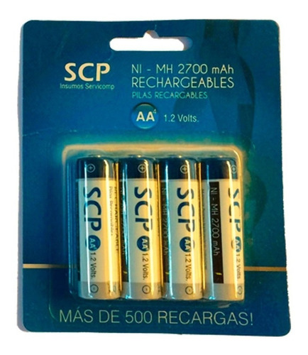 Blister 4 Pilas Aa Recargables Scp 2700 Mah Originales