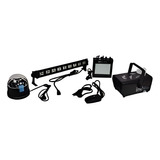 Set Kit Maquina Humo Jelly Strobo Barra Uv Sl Prolighting