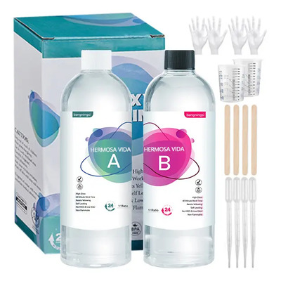 Resina Epoxica Cristal Trasparent Diy Arte Kit Epoxy 1:1 Color 1.1 | Envío gratis