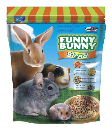 Ração Supra Funny Bunny Blend Coelhos Pequenos Roedores 500g