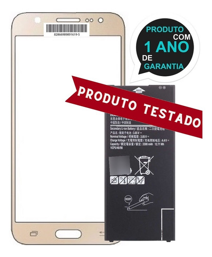 Tela Para J7 Prime G610 Vidro Proteção Gorila Glass+ Battria