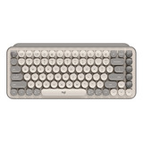 Teclado Logitech Pop Keys Mecanico Mist Sand