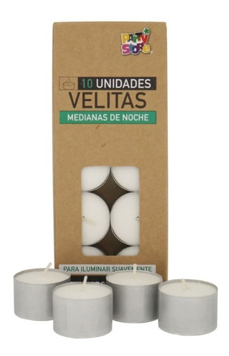 Vela De Noche 2cm  X 10 Unidades Con 10 Portavelas