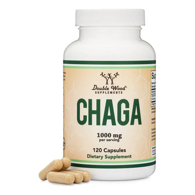 Double Wood Suplemento En Cápsulas Hongo Chaga 120 Caps Sin Sabor