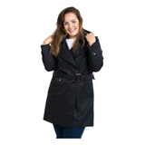 Piloto Mujer Impermeable Trench  Talles Grandes Con Capucha