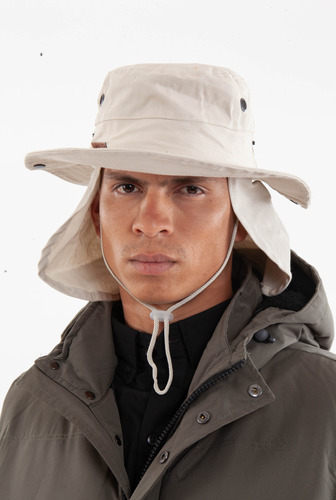Sombrero Australiano Con Tapa Nuca Cuerda Ajustable- Premium