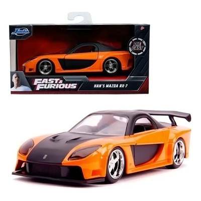 Jada Han ´s Mazda Rx-7 Rápido Y Furioso 1:32 Die Cast Color Naranja con Negro | Meses sin interés
