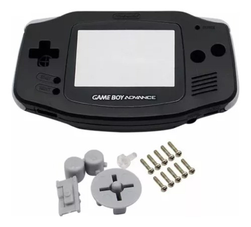 Carcasa Completa Negra De Gba Gameboy Advance Retro