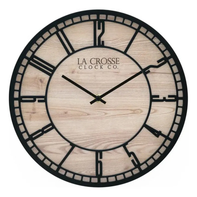 Reloj De Pared Redondo La Crosse Technology Madera Números Romanos | Envío gratis