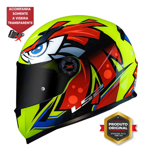 Capacete Ls2 Ff358 Starwar Amarelo Fluo Sharp 4 Estrelas