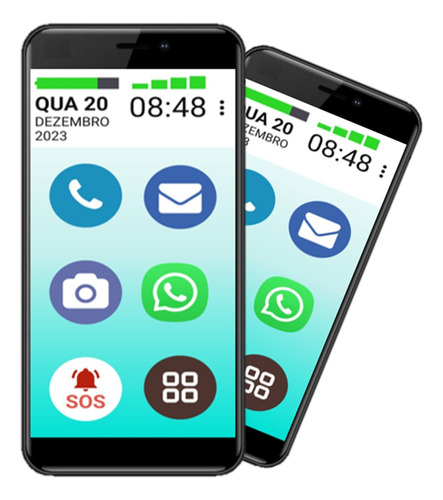 Smartphone Mamãefone 4g 64gb Tela Grande 6.5 Botão Sos Zap