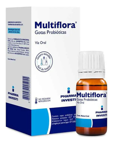 Multiflora Gotas Probioticas 8ml Sabor Sin Sabor