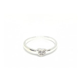 Anillo Corazón Mini Con Piedras De Plata