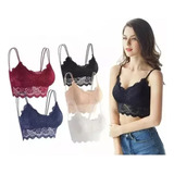 5 Pcs Brassier Sujetador De Encaje Acolchado Sexy Bralettes 