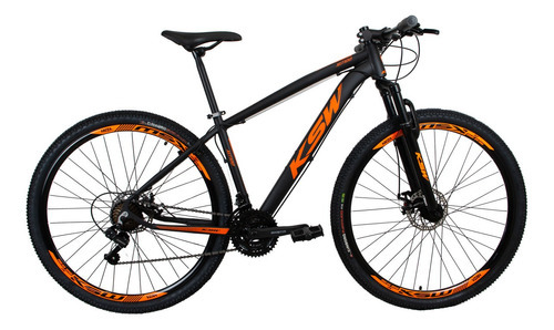 Bicicleta Aro 29 Ksw Xlt 2019 Alum Câmbios Shimano 24v Disco Cor Preto/laranja Tamanho Do Quadro 15