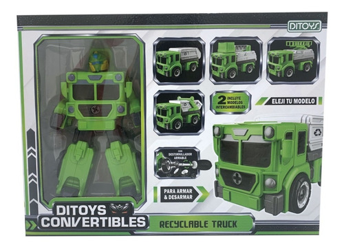 Camion Reciclaje Transformers Robot Convertible Ditoys 2447