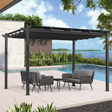 Pergola Retractil Para Patio De 10x13ft Gris Purple Leaf