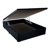 Cama Box Baú Casal Sintético Preto - 138x188x40