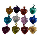 Corazones De Vidrio Soplado 11cm (10 Piezas)