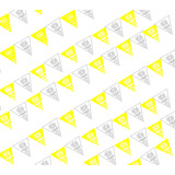 10 Banderines De 8 Mts Papel Picado Banderín Amarillo-blanco