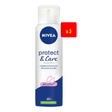 Antitranspirante Nivea Protect & Care X 3 Unidades