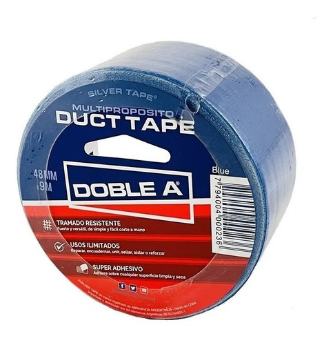 Rollo Cinta Duct Tape Doble A 48mm X 9 M Tela Silver Colores