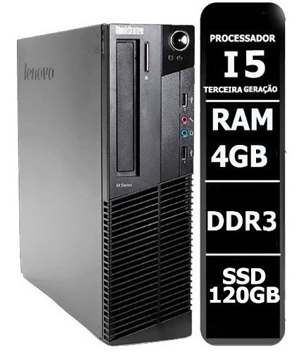 Desktop Cpu Lenovo M92p - Intel Core I5 3º - 4gb Ssd 120gb