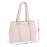 Bolsa Feminina Chenson Texturizado Ombro Original Estilosa Acambamento Dos Ferragens Níquel Cor Off White Cor Da Correia De Ombro Branco Desenho Do Tecido Liso